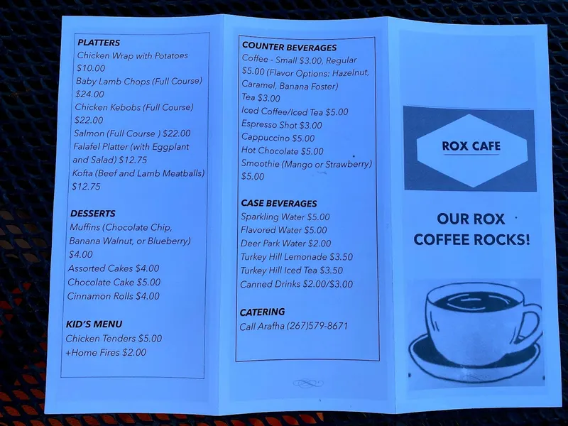 menu 1 of Rox Café