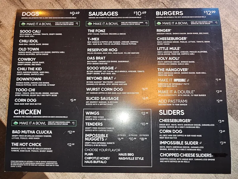 menu 0 of Dog Haus Biergarten