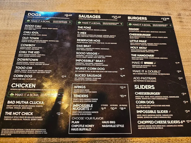 menu 1 of Dog Haus Biergarten