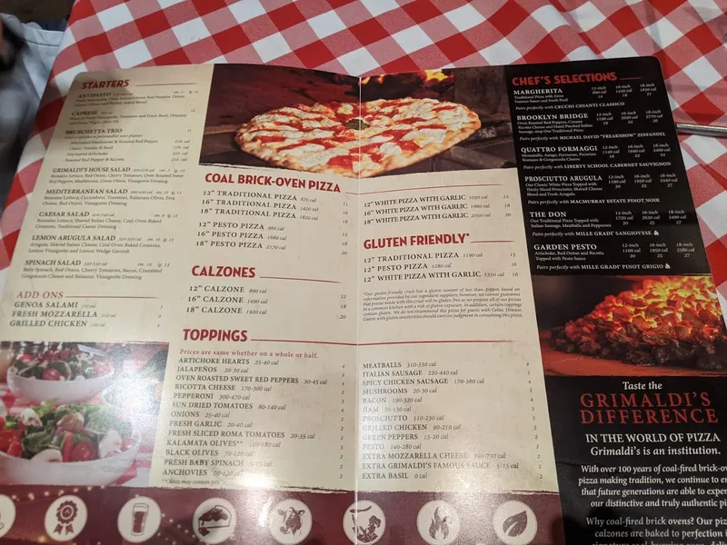 menu 2 of Grimaldi's Pizzeria