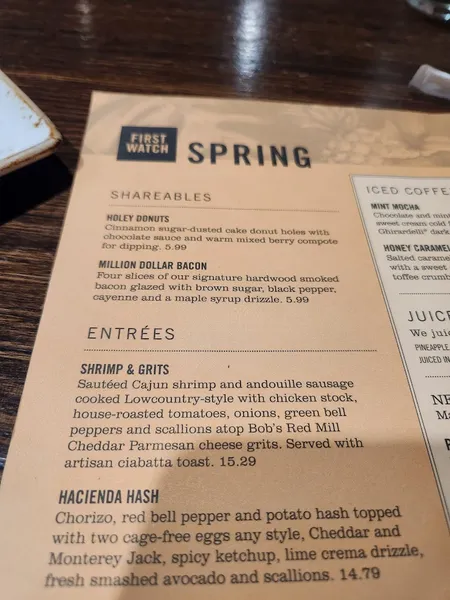 menu 1 of First Watch