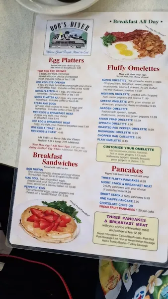 menu 0 of Bob's Diner