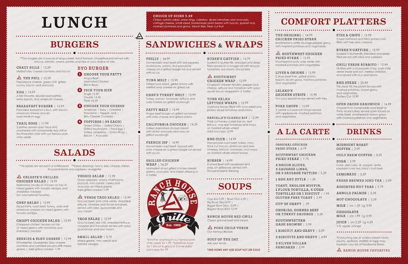 menu 2 of Ranch House Grille