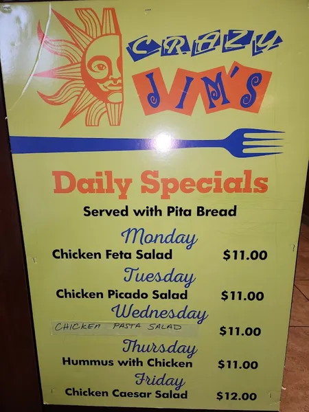 menu 2 of Crazy Jim's Restaurant (Washington Street)