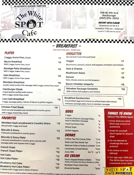 menu 1 of White Spot Cafe