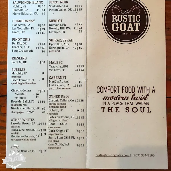 menu 0 of Rustic Goat