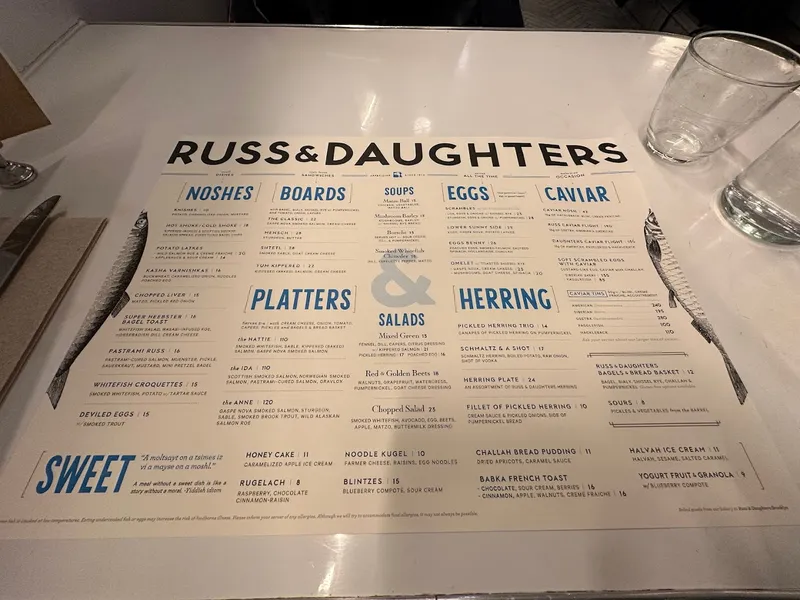 menu 2 of Russ & Daughters Cafe