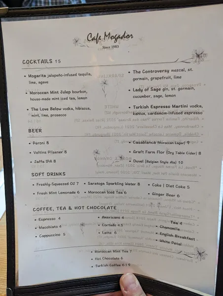 menu 2 of Cafe Mogador