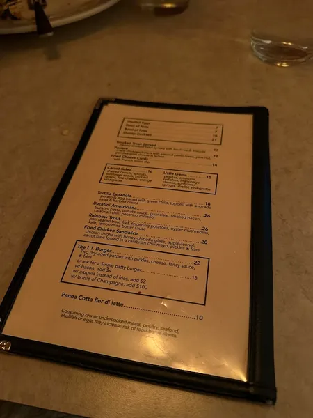 menu 1 of The Long Island Bar