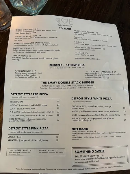 menu 0 of Emily: West Village