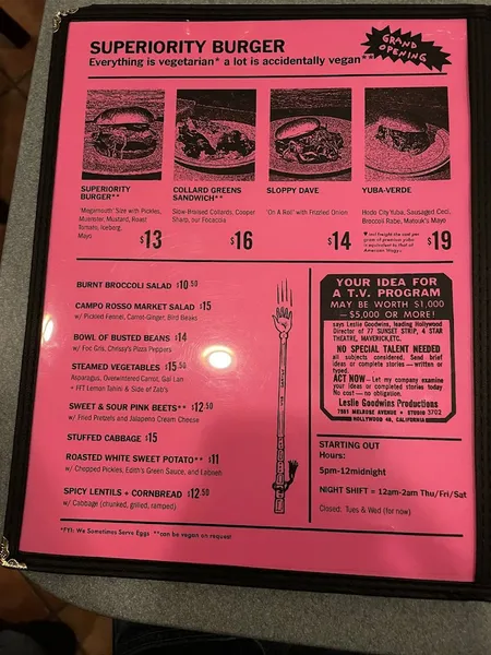 menu 0 of Superiority Burger