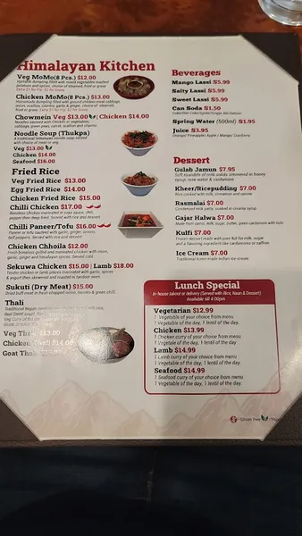 menu 2 of Himalayan Curry House Restaurant and Bar