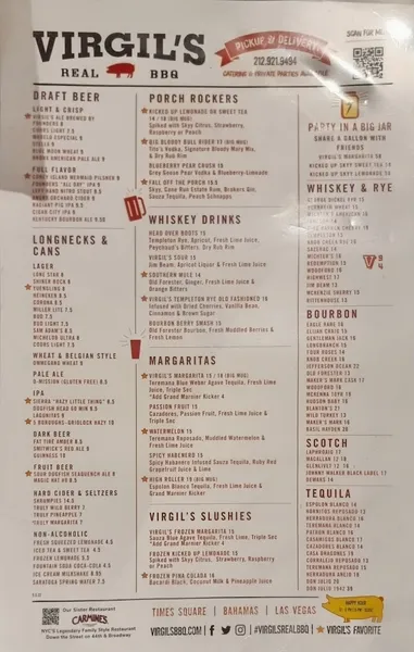 menu 1 of Virgil's Real BBQ - Times Square