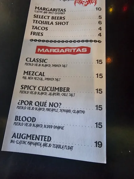 menu 2 of Empellon Al Pastor