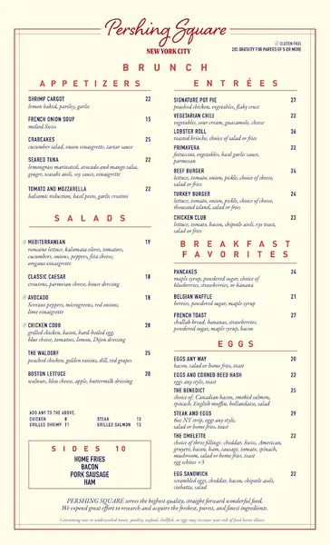 menu 0 of Pershing Square