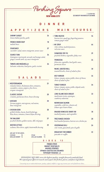 menu 1 of Pershing Square