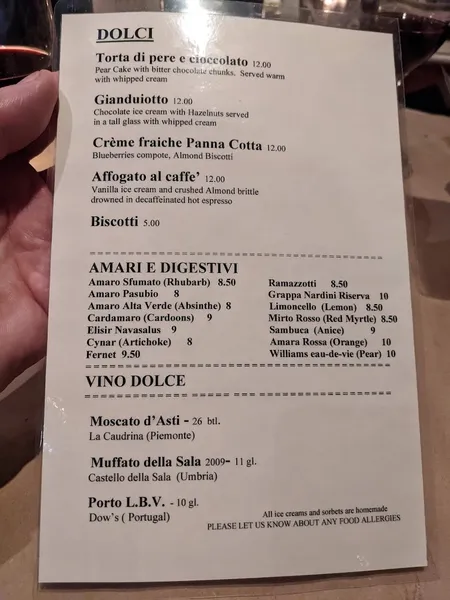 menu 2 of al di la Trattoria