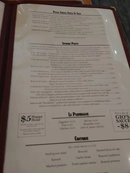 menu of Giovanni's Brooklyn Eats