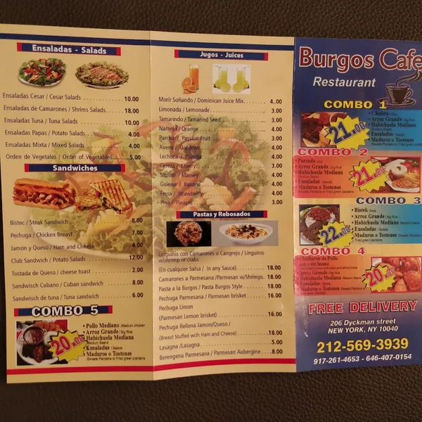 menu of Burgos