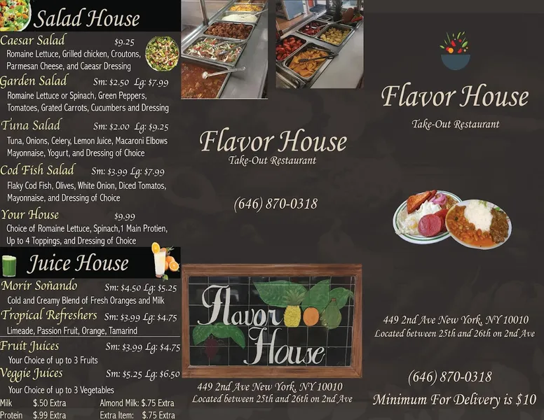 menu of Flavor House