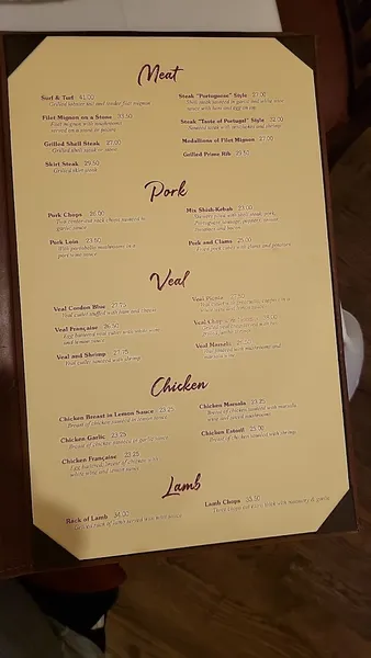 Menu Taste of Portugal