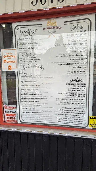 menu of KP SMOKEHOUSE