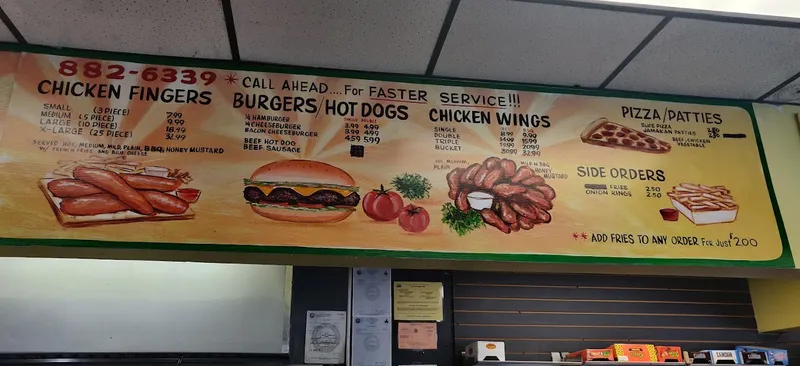 menu of Buffalo's Golden Corner