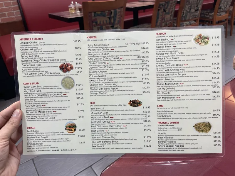 menu of Asian Fusion & Grill