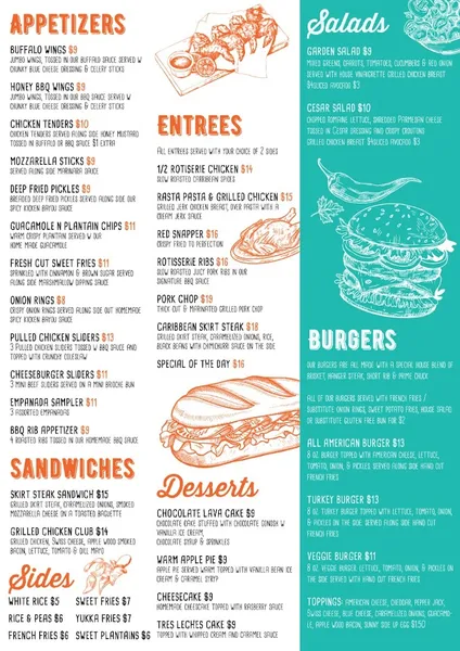 menu of Woodzzy Bar & Restaurant