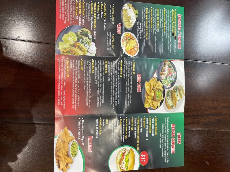 menu of Tia Eli's Restaurant