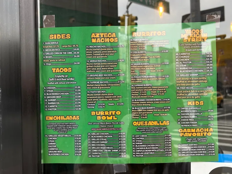 menu of Garnacha Bite