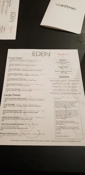 Menu Eden