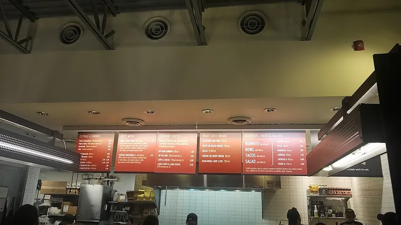 menu of Chipotle Mexican Grill