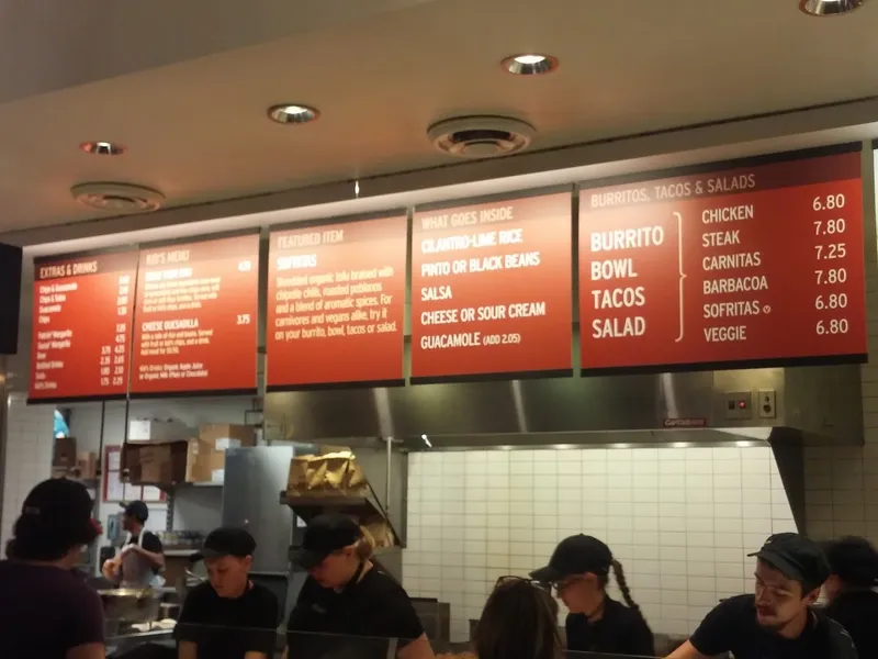 menu of Chipotle Mexican Grill