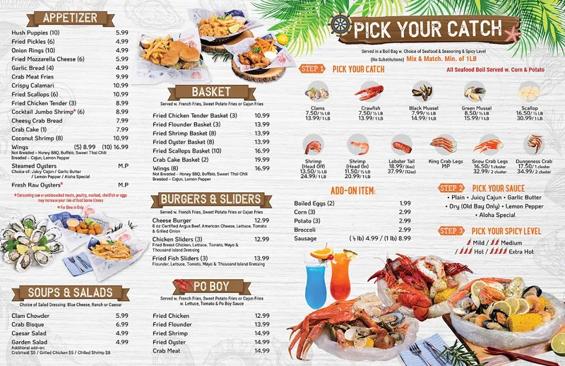 Menu Aloha Krab Cajun Seafood & Bar