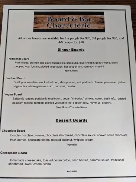 Menu Board & Bar Charcuterie