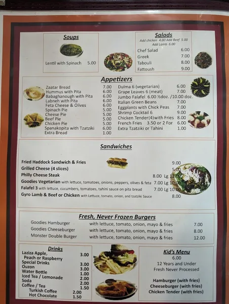 Menu Goodies Mediterranean Grill & Cuisine