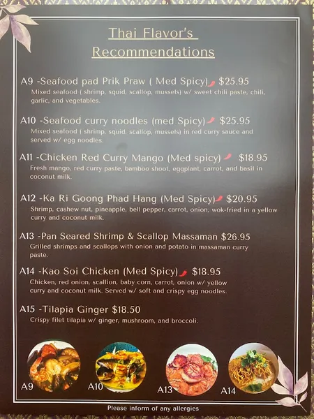 Menu Thai Flavor