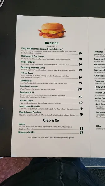 menu of Across The Hall Café