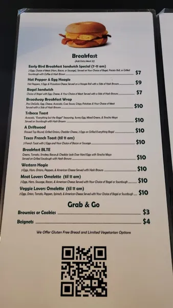 menu of Across The Hall Café