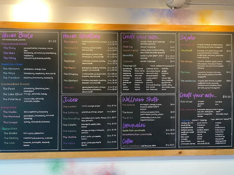 menu of Purple Banana