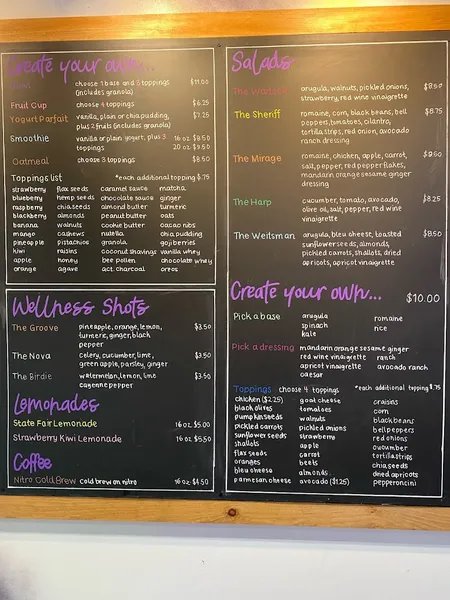 menu of Purple Banana