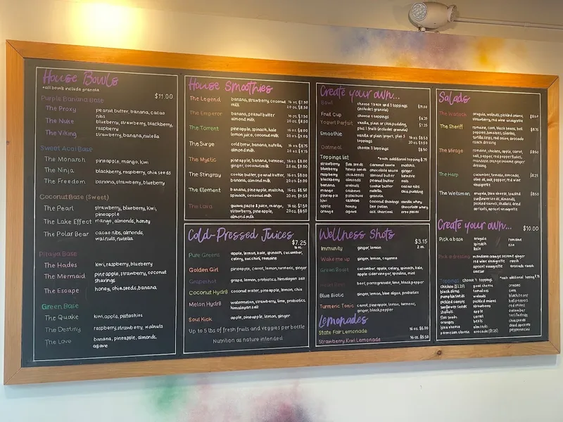 menu of Purple Banana