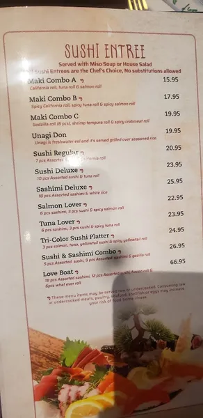 Menu Tengu Asian Bistro