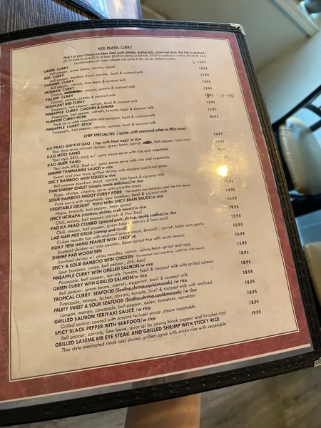 Menu Sukhothai