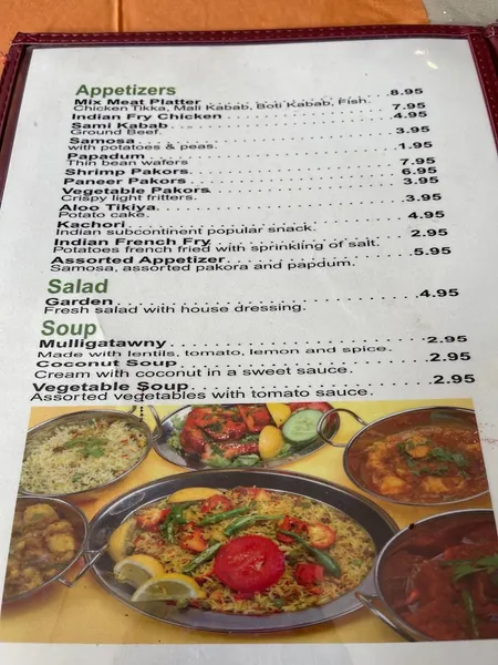 Menu Curry Leaf Indian Restaurant