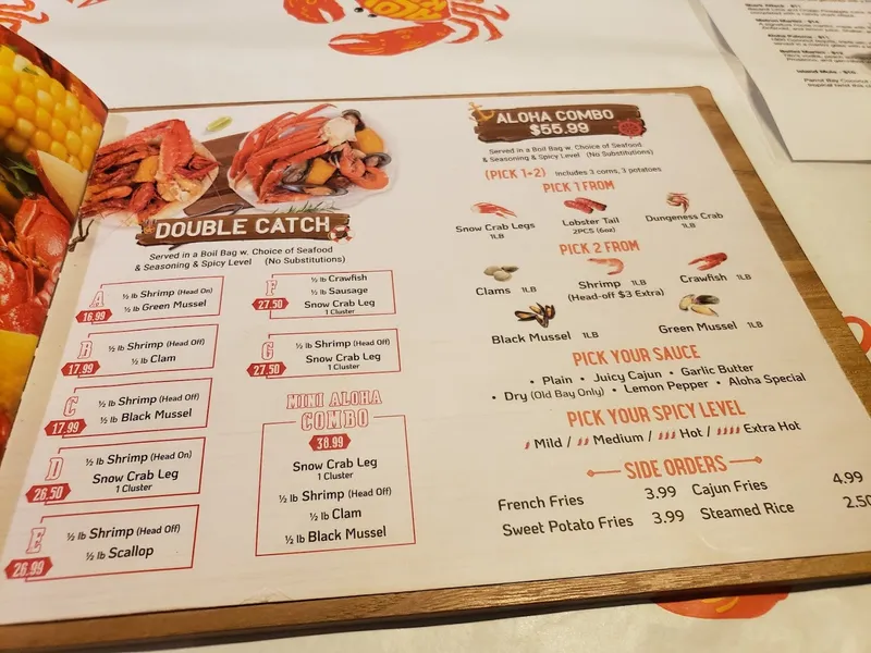 Menu Aloha Krab Cajun Seafood & Bar