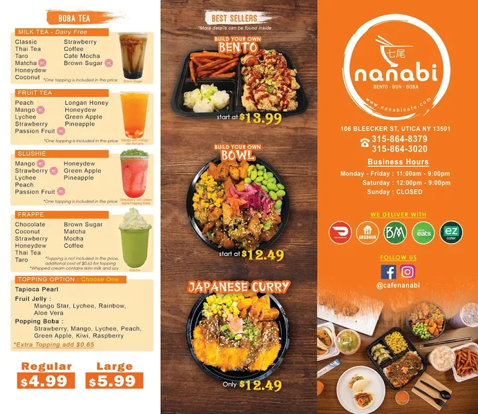 menu of Nanabi