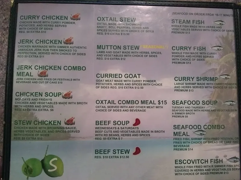 menu of Simmer Jamaican Restaurant, LLC