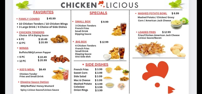 Menu ChickenLicious